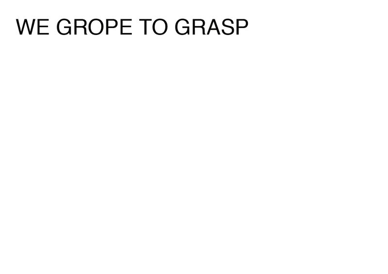 Agatha Gothe-Snape, WE GROPE TO GRASP, 2014