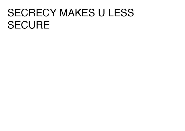 Agatha Gothe-Snape, SECRECY MAKES U LESS SECURE, 2014