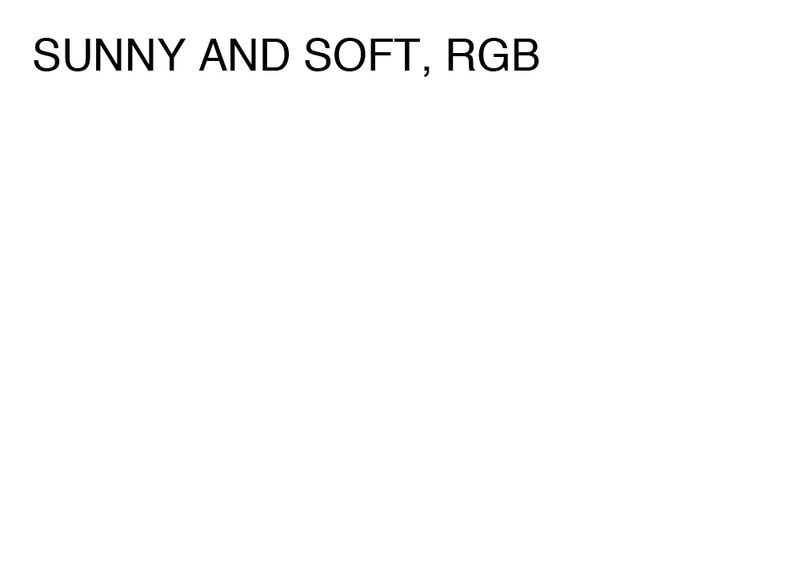 Agatha Gothe-Snape, SUNNY AND SOFT, RGB, 2014