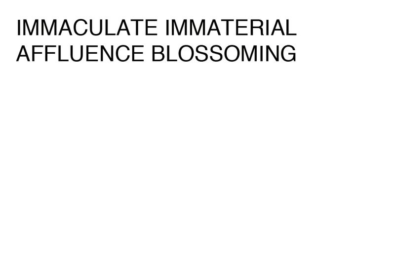 Agatha Gothe-Snape, IMMACULATE IMMATERIAL AFFLUENCE BLOSSOMING, 2014