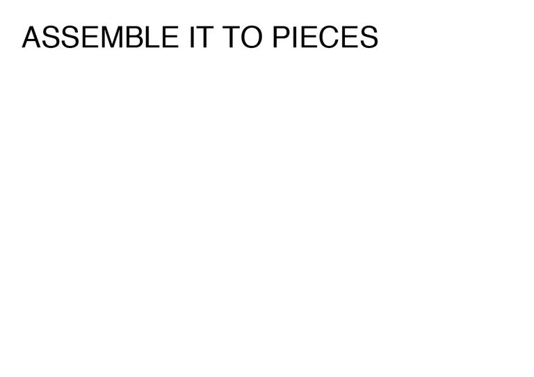 Agatha Gothe-Snape, ASSEMBLE IT TO PIECES, 2014