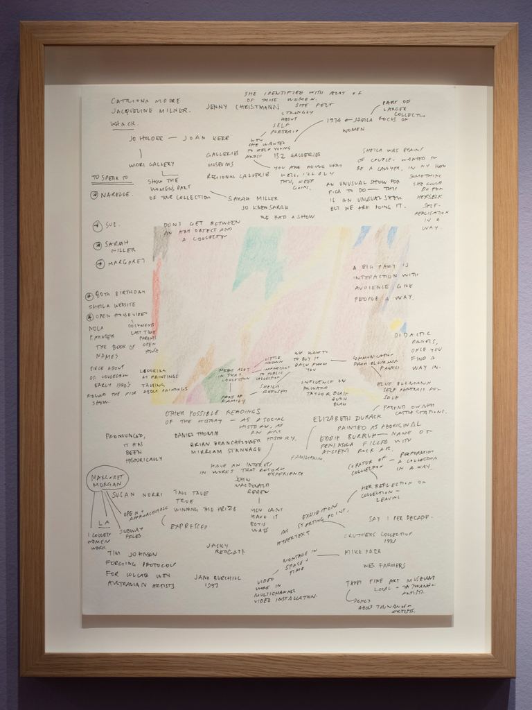 Agatha Gothe-Snape, Wattle Ghost Drawing with Conversation Notes (John Cruthers), 2018