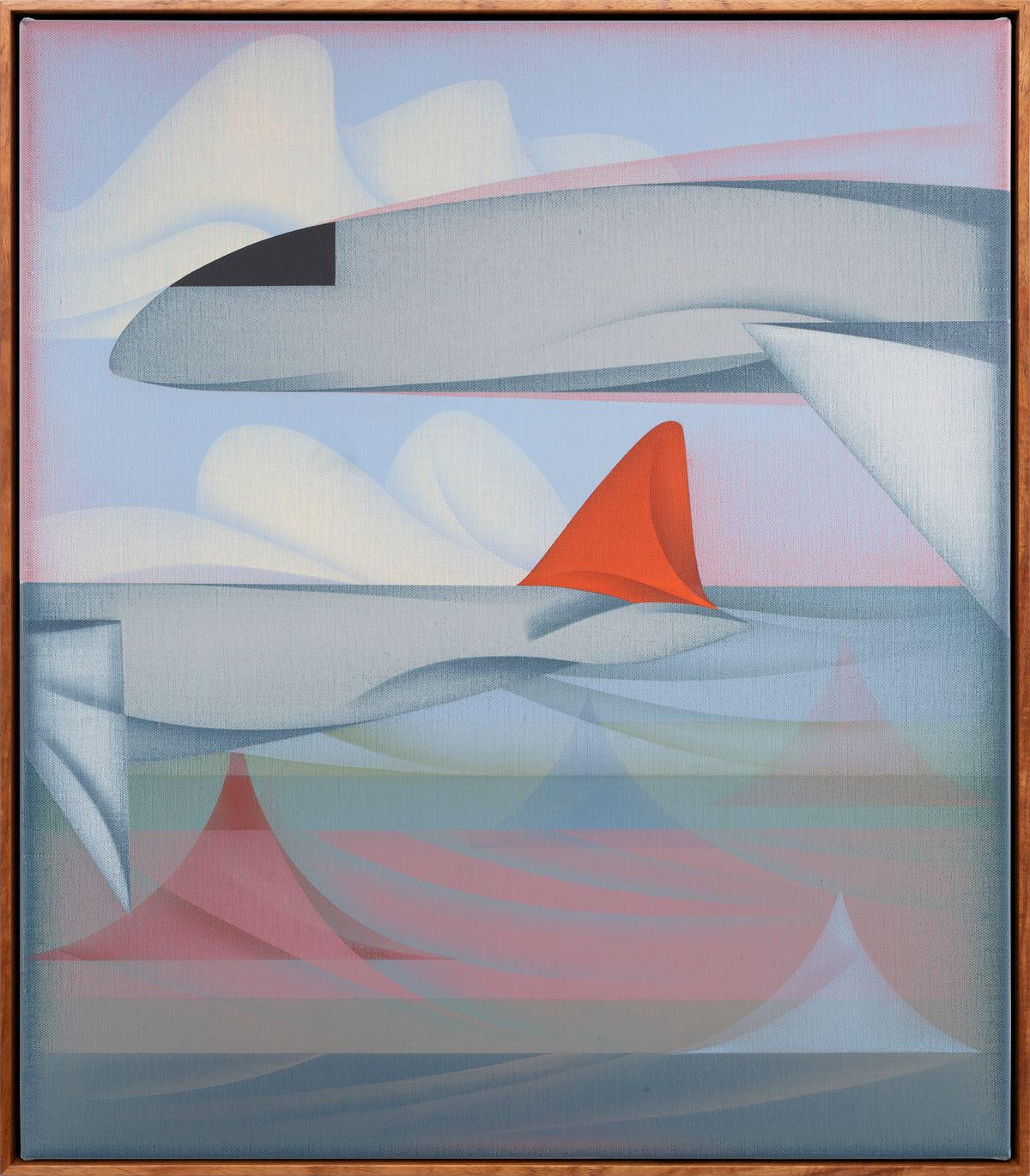 Mitch Cairns, World Travel (after Tom Kreisler), 2023, oil on linen, framed, 78.50 x 68.50 x 4.50 cm
