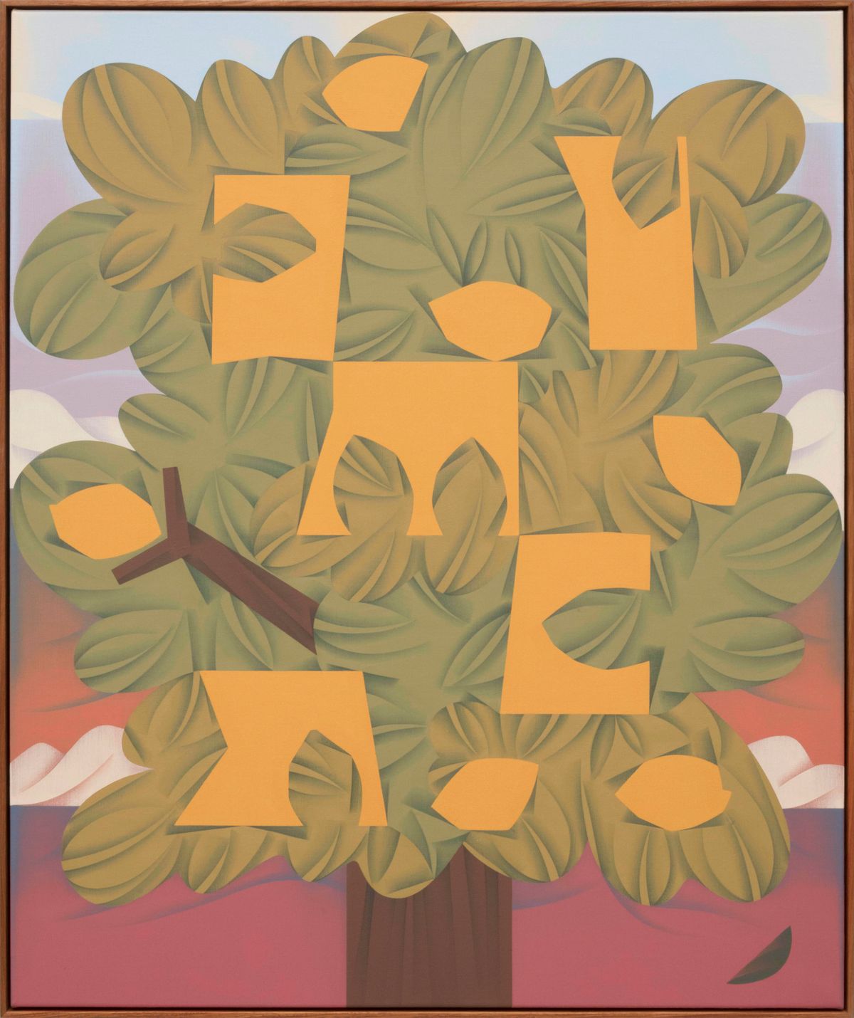 Mitch Cairns, Self-portrait as a Lemon Tree, 2020, oil on linen, framed, 124.5 x 104.5 x 4.5 cm. Collection: Monash University Museum of Art, Melbourne