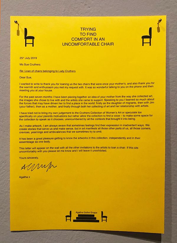 Agatha Gothe-Snape: Trying to find comfort in an uncomfortable chair