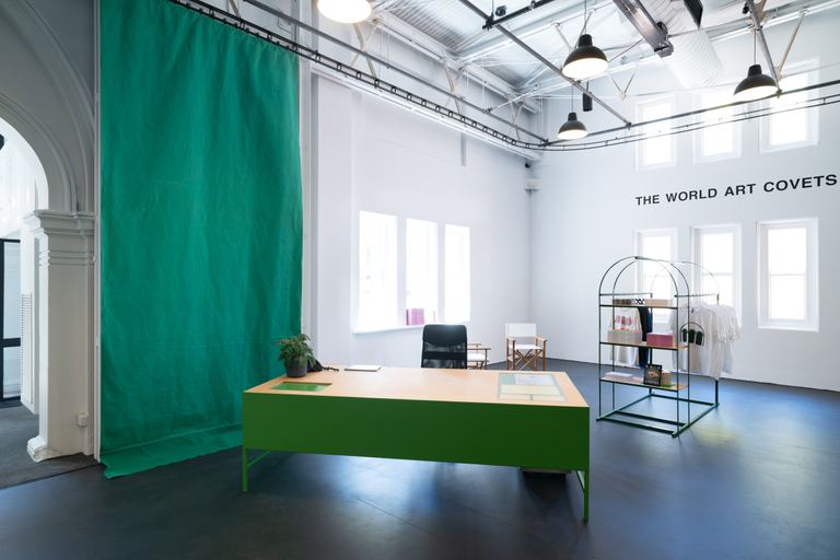 Agatha Gothe-Snape, Table and merchandise stand, 2024