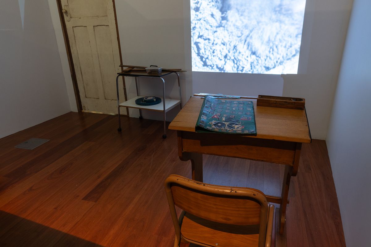 installation view: Archie Moore — Dwelling (Adelaide Issue), at Samstag Museum of Art, University of South Australia, Adelaide, 2024 
