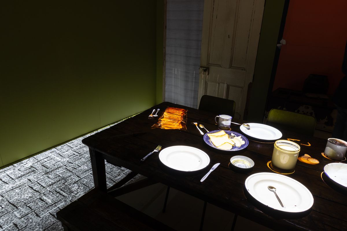 installation view: Archie Moore — Dwelling (Adelaide Issue), at Samstag Museum of Art, University of South Australia, Adelaide, 2024 