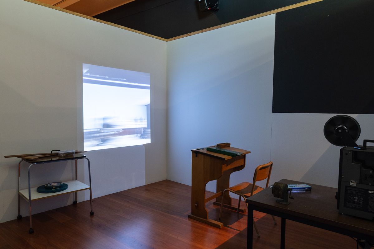 installation view: Archie Moore — Dwelling (Adelaide Issue), at Samstag Museum of Art, University of South Australia, Adelaide, 2024 