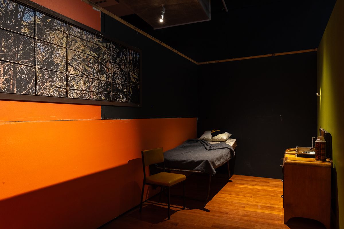 installation view: Archie Moore — Dwelling (Adelaide Issue), at Samstag Museum of Art, University of South Australia, Adelaide, 2024 