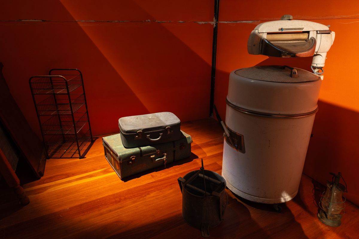 installation view: Archie Moore — Dwelling (Adelaide Issue), at Samstag Museum of Art, University of South Australia, Adelaide, 2024 