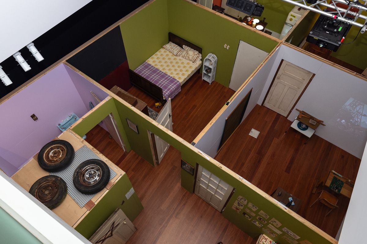 installation view: Archie Moore — Dwelling (Adelaide Issue), at Samstag Museum of Art, University of South Australia, Adelaide, 2024 