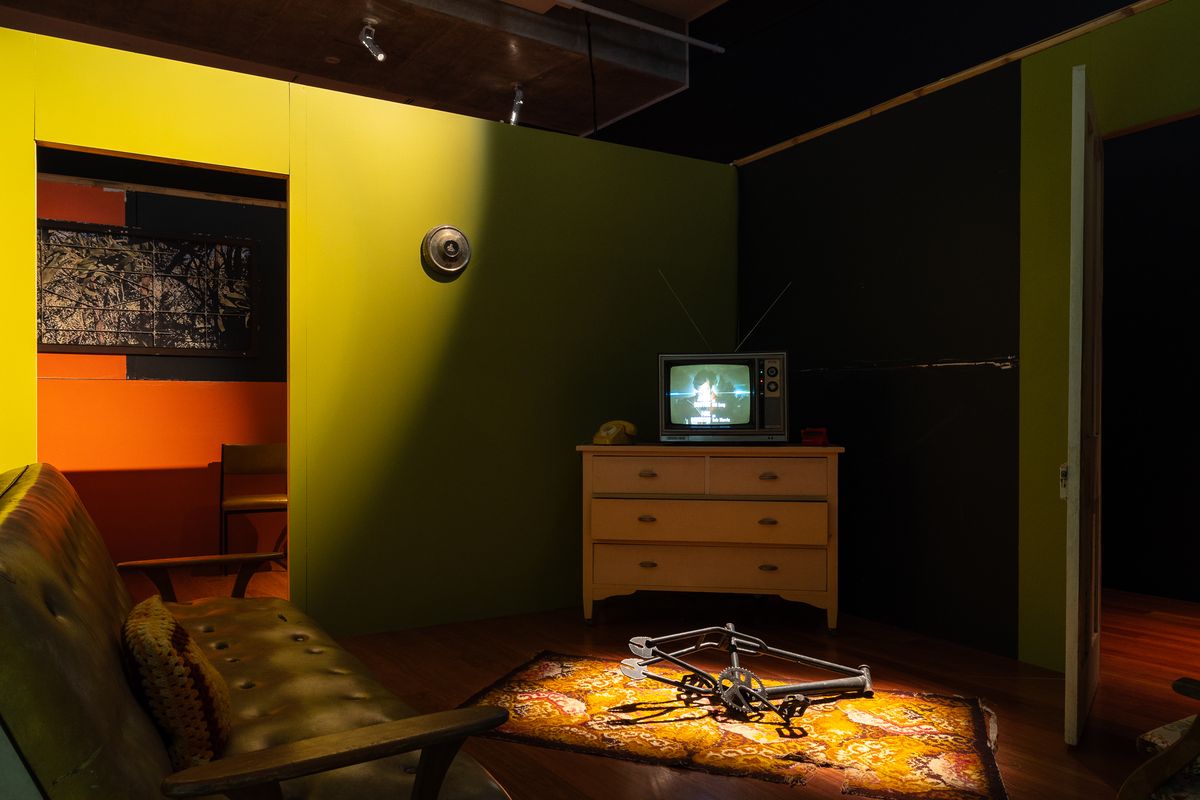 installation view: Archie Moore — Dwelling (Adelaide Issue), at Samstag Museum of Art, University of South Australia, Adelaide, 2024 