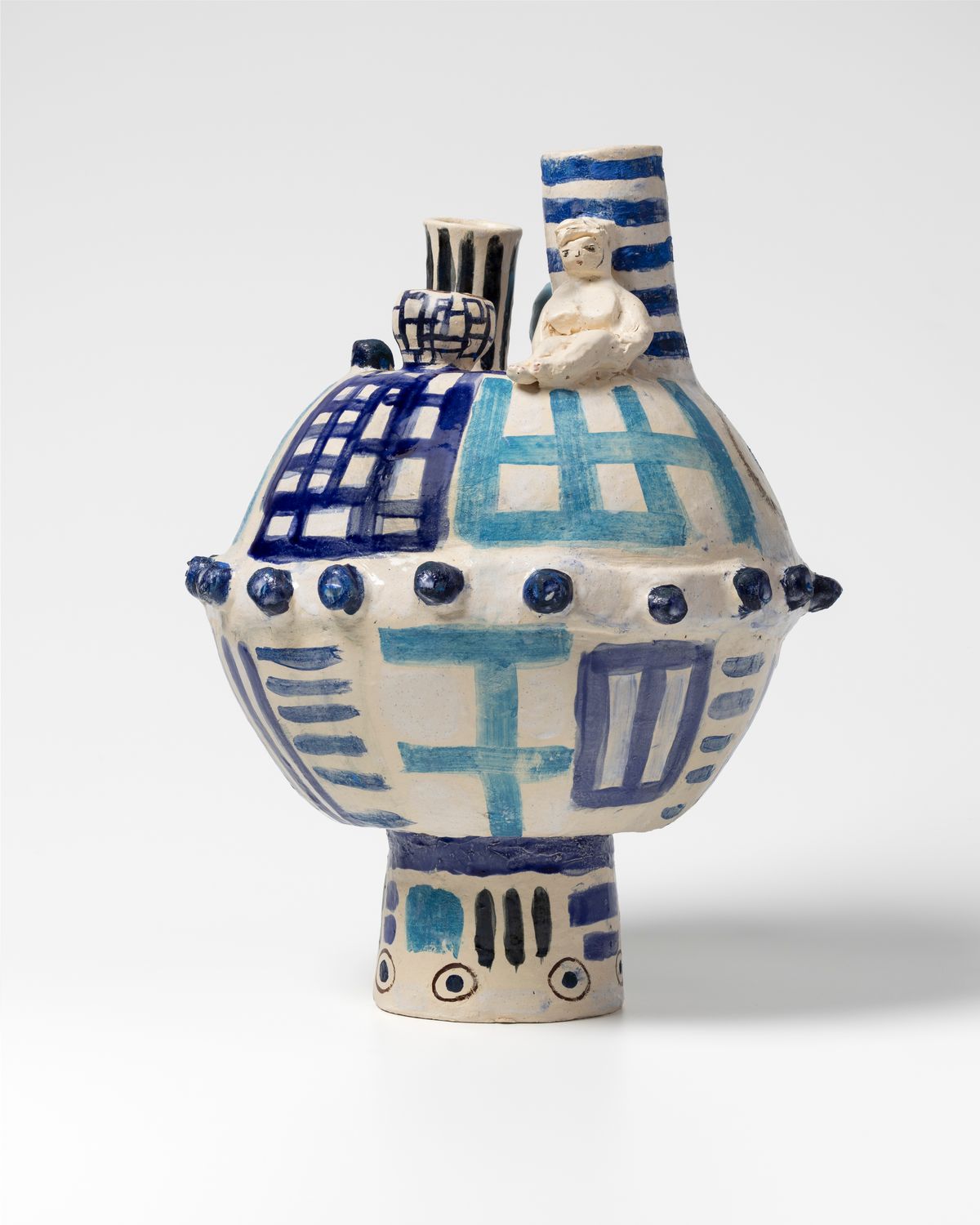 Pot with Figure and Stripes