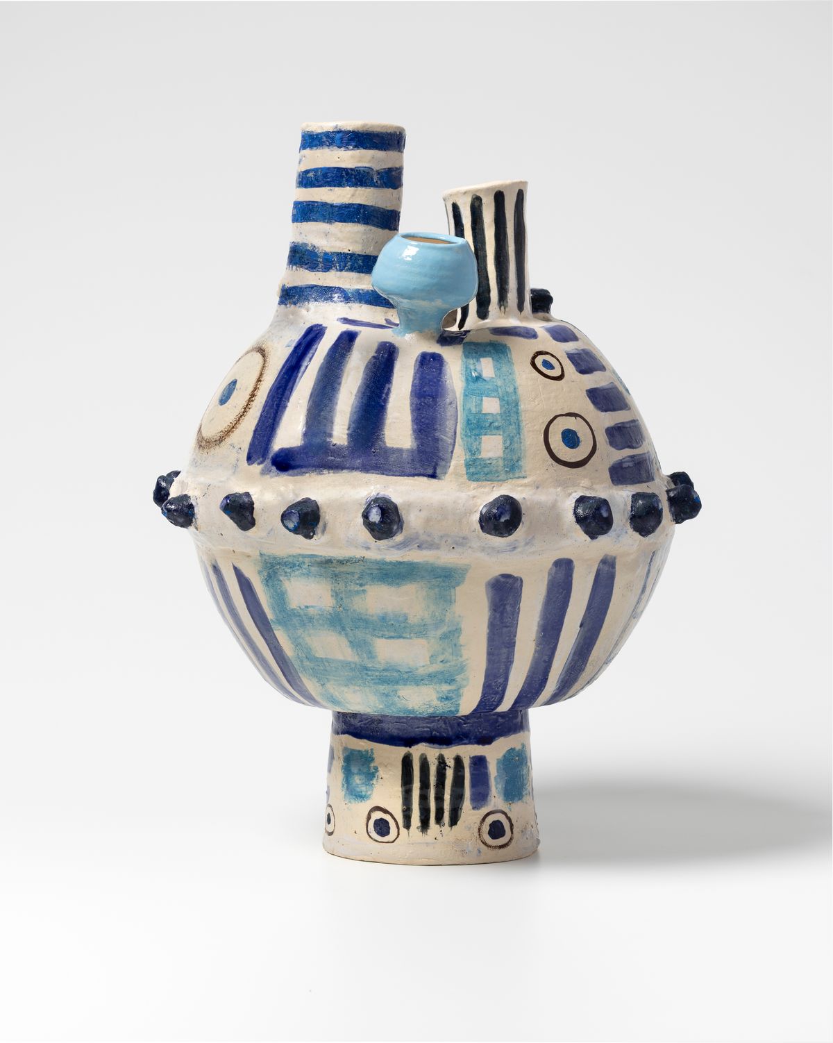 Pot with Figure and Stripes