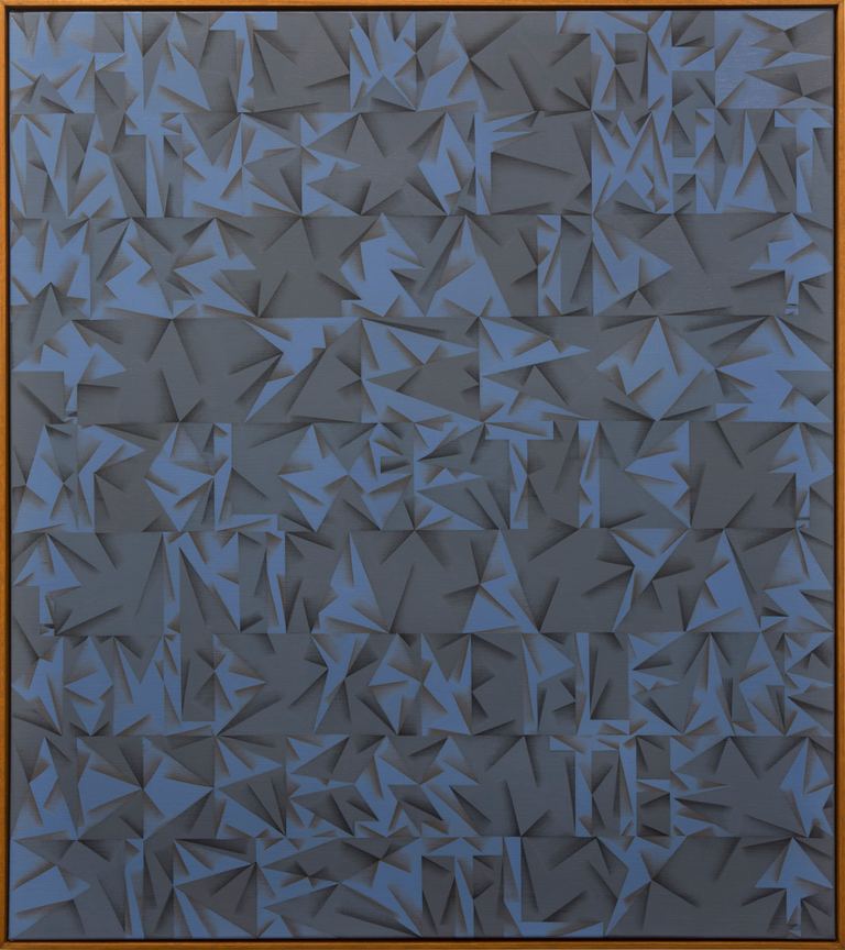 Mitch Cairns,&nbsp;<i>WHAT WA(s) THE NATURE OF WHAT WAS SAID? ?YRROS APOLOGETIC? ?NIA(g)A YAS COULD YOU PLEASE ADDRESS THE QUESTION DIRECTLY?</i>, 2015, oil on linen, framed, 140 × 124.5 × 4.5 cm