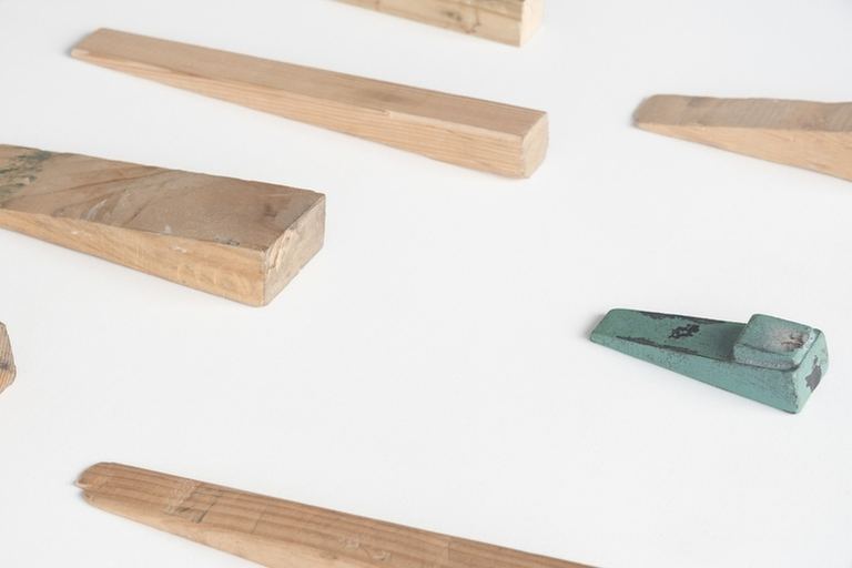 Agatha Gothe-Snape,&nbsp;<i>Circulation wedges</i>, 2024, wedges selected from the staff circulation areas of AGWA, installation dimensions variable (Photo: Dan McCabe)<br>