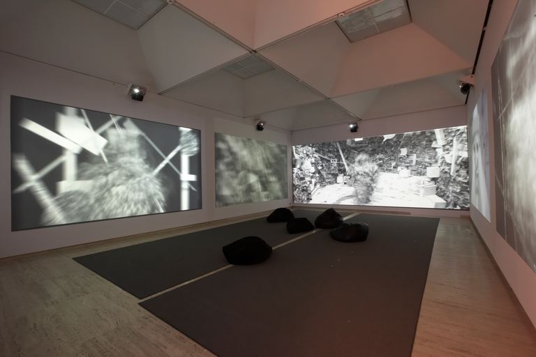 Installation view Justene Williams: BIGHEAD GARBAGEFACE GUARDS GHOST DERR SONATA, Art Gallery of New South Wales, Sydney 2009 (Photo: Johann Palsson)